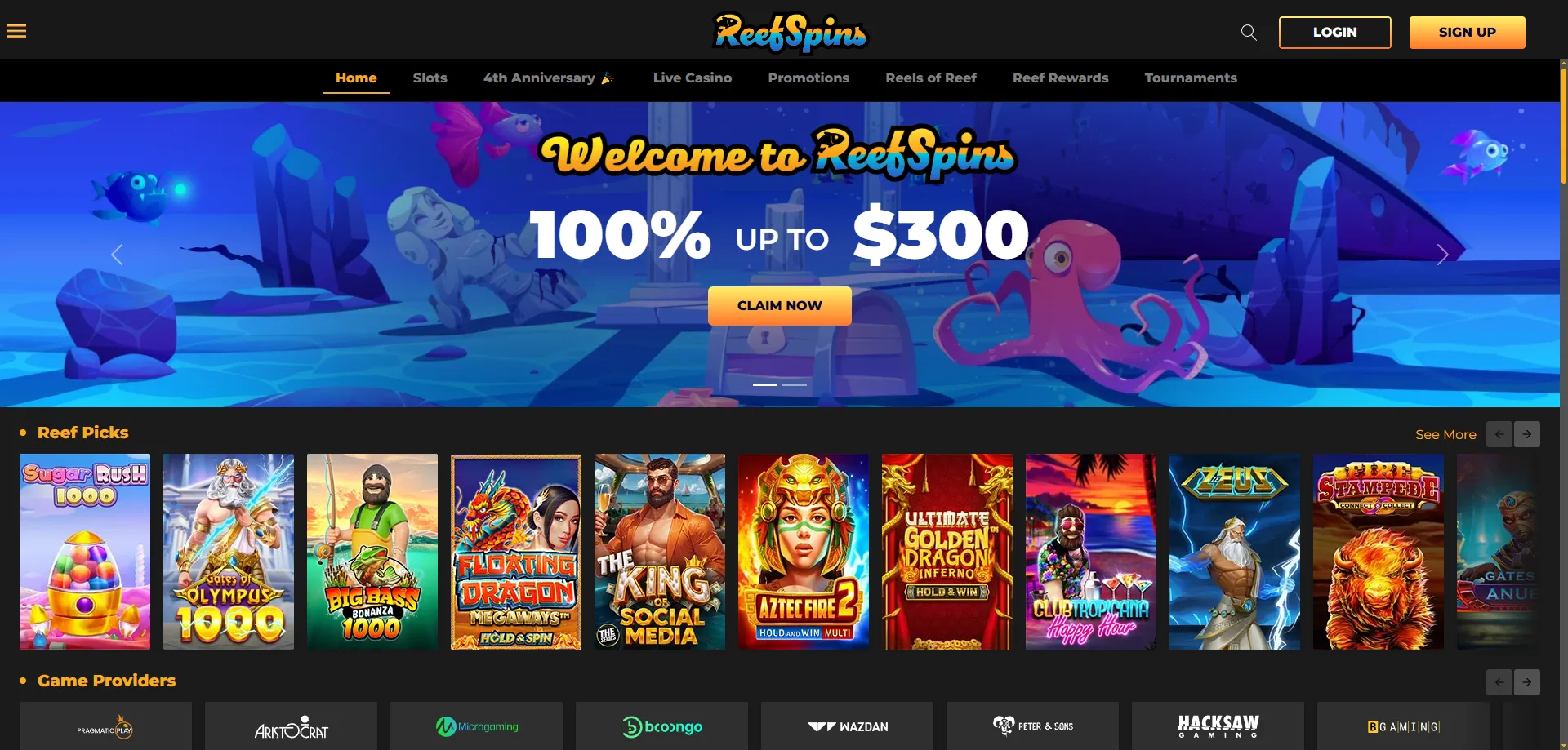 ReefSpins Casino secure account login and registration overview